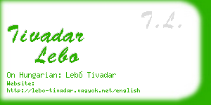 tivadar lebo business card