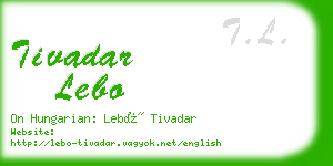 tivadar lebo business card